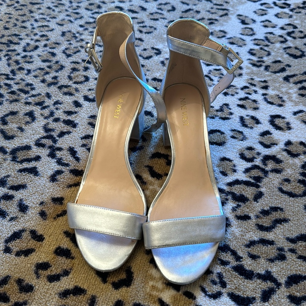 Nine West Pruce Ankle Strap Block Heel Sandals